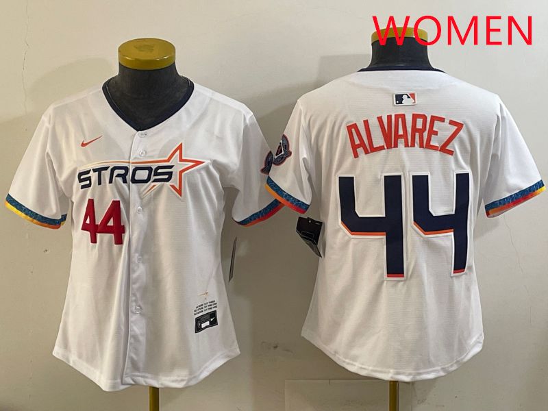 Women Houston Astros 44 Alvarez White Fourth generation Joint Name 2025 Nike MLB Jersey style 7